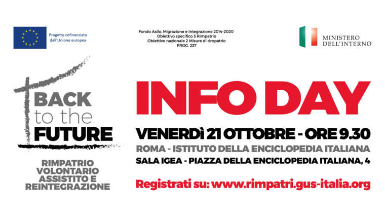 A Roma il secondo Info Day nazionale del Progetto “Back to the Future” dedicato al Rimpatrio Volontario Assistito & Reintegrazione