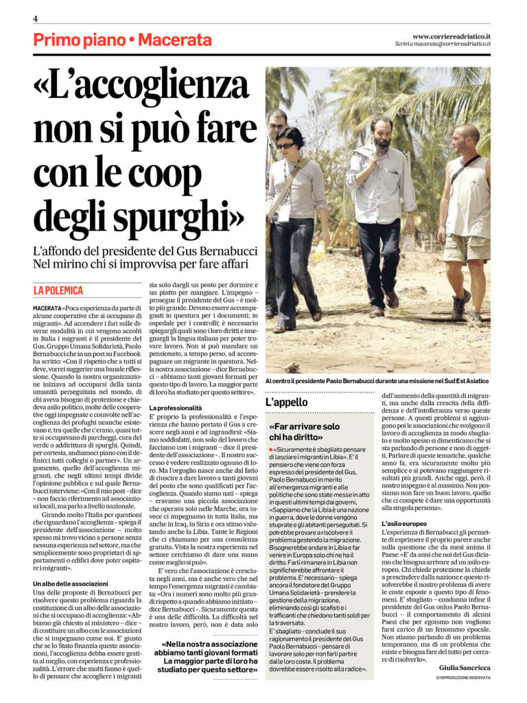 Intervista Bernabucci Corriere Adriatico