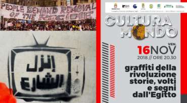 Cultura Mondo, venerdì 16 novembre al Crocevia di Lecce, Graffiti della rivoluzione: storie, volti e sogni dall’Egitto