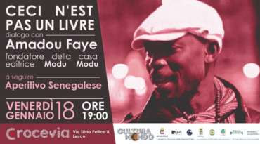 Cultura Mondo, venerdì 18 gennaio al Crocevia di Lecce, incontro con Amadou Faye